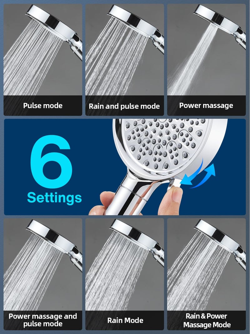 Cobbe Filtered Shower Head with Handheld - Filters Over 99% Of Chlorine - 2.0 Carbon Shower Head Filter System - Water Softener Filters Beads for Hard Water - Reduces Dry Itchy Skin, Chrome - Image 4